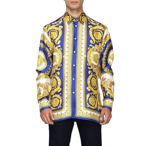 versace white dress shirt men|silk versace shirt men's.